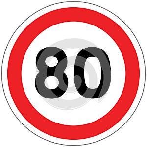 Panneau de signalisation routier en France: limitation ÃÂ  80 km/h photo